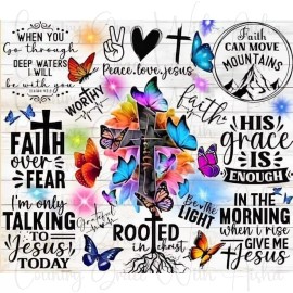 Handmade 20oz Skinny Tumbler Sublimation Transfer Faith Cross Religious Ready To Press