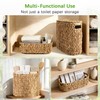 Livole 2-in-1 Wicker Water Hyacinth Toilet Paper Storage with Lid,