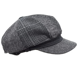 Melegari Hat with Patchwork Visor | Arona Baloon Baker Boy Cap | Unisex |, Grey