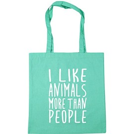 Hippowarehouse I like animals more than people Tote Shopping Gym Beach Bag 42cm x38cm, 10 litres