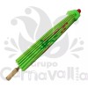 Grupo Carnavallia Sombrilla China Verde Madera Tela Bambú Boda Recuerdo