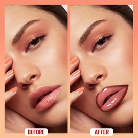 HOSAILY Dual Ended Peel Off Lip Liner Hyaluronic Acid Lip Gloss Set, Moisturizing Waterproof Long Lasting Tattoo Lip Stain with Nude Pink Lip Oil for Women, Non Sticky Lip Tint Glossy Lip Combo Kit