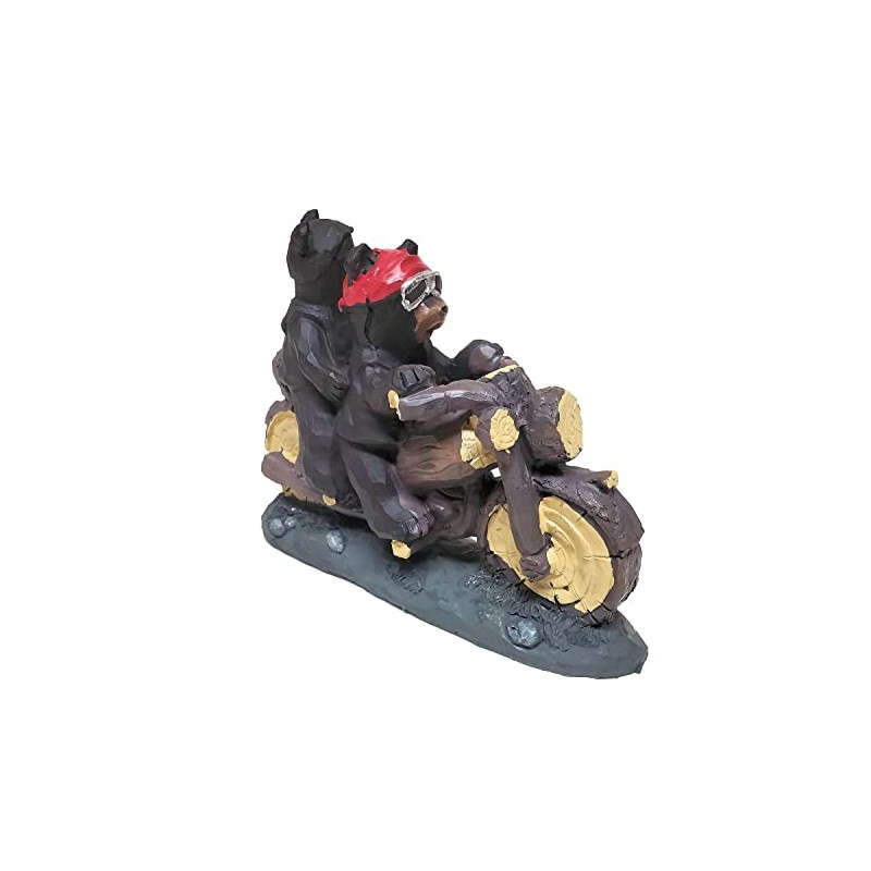Lipco Black Bear Motorcycle Biker Figurine