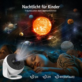 Roujune Upgrade Sternenhimmel Projektor, Home Planetarium Projektor Lampe Sternenhimmel fr Schlafzimmer Kinder Erwachsene mit 14 Planeten Discs, Mond/Nebel/Himmels Galaxy Projektor,Skylight Projector Wei?