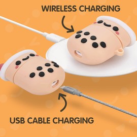 Cute Boba Airpods 3 Case Cover with Keychain,AirPods 3rd Generation Case,Kawaii Girly Pink Boba Silicone Protective Shockproof Compatible with AirPods 3rd Generation Case for Girls Women