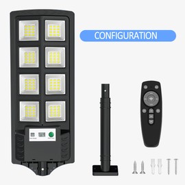 Ecoralios Solar Lights Outdoor Waterproof 6500K 12000LM LED Solar Street Lights, Wide Angle Solar Flood Lights with Motion Sensor and Romote Control for Outside Yard Parking lot etc (4 Pack)