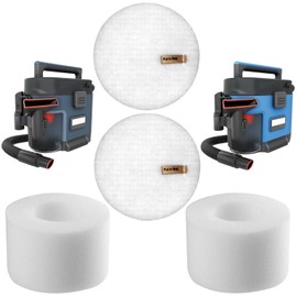 Sponge Filters Compatible with Shark MessMaster Portable Wet Dry Vacuums VS100, VS101, VS100C, 2 Set Foam Filters