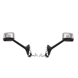 Chrome Hood Mirror Assembly with LED light Flow fit for Truck International LT625 Driver and Passenger side One Pair