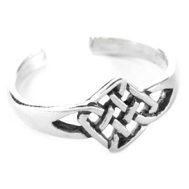 Windalf Vintage Irish Toe Ring SHEELA 8mm Protection Infinity Knot Midi Gipsy Jewelry Ring 925 Sterling Silver, Fabric