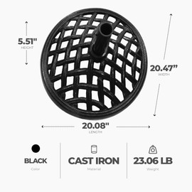 Four Seasons Courtyard Canmore 19 Inch Round Base for 2 Inch Umbrella Poles to Shade Outdoor Backyard Gardens, Patios, and Porches, Black