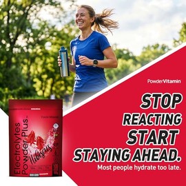 PowderVitamin Electrolytes Powder Plus, Sugar Free Hydration Powder 1000mg Potassium, 120mg Magnesium, 120mg Calcium, Himalayan Salt, Vitamin C & Zinc
