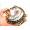 Jet International Gold Plated Agate Slice Coaster Single (1) Piece