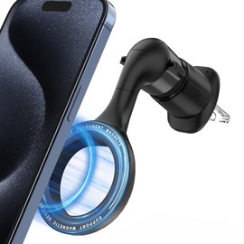 Porta Celular para Auto, Magsafe Soporte para Celular Automovil con Gancho Metálico para Ventilación, Imán Potente para Estabilidad, Compatible con...