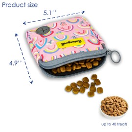 Raisingwell Dog Treat Pouch for Pet Walking and Training with Clicker Poop Bags Small Fanny Zipper Pack Holder for Puppy Snack Dispenser Kit for Leash and Outdoor Use (Rainbow)