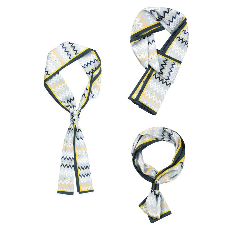 WANYING Men's Faux Silk Ascot Tie Scarf Multifunctional Neckerchief Long