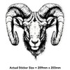 Medium 210mm 'Ram Head ' Clear Static Window Cling Sticker/Decal