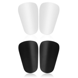 4pcs Mini Soccer Shin Guards, 3.94x2.36 Inch Small Shin Guards Extra Mini Shin Pads Protective Equipment Tiny Guards for Teenagers Adults Boys Girls (Black +White)