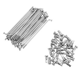 A ABSOPRO Bicycle Spokes 14G 85 mm Mountain Bike Spokes Carbon Steel Silver 36 Pieces