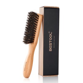 BESTOOL Hair Brush, 100% Natural Pig Bristle, Comb, Wooden Comb, Paddle Brush, Men's, Women's, Children's Hair Care, High Quality Comb, Smooth Hair, Improve Hair Quality (Wood Color)