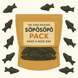 SÖPÖSÖPÖ Scandinavian Treat Pack – Malaco Salmiakkikala Salty Liquorice Fish – 150g Nordic Candy Bag – Classic Salmiakki in Fish Shapes – Bold Finnish Flavor soposopo Pack