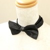 BWT-001 Men's Bowtie, Plain, Black, Satin, Hook-type, Easy to Put