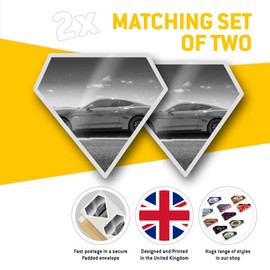 2 x Diamond Stickers 7.5 cm BW - Muscle Car Automobile Laptop Tablet Luggage Scrapbook #41250