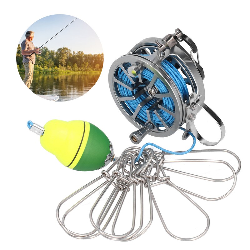 Stretch Fish Lock Raft with Reel Boat Fishing Stainless Steel