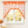 Fall Swag Curtains Maple Leaf Valances for Windows, Thanksgiving Pumpkin