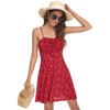 Missufe Spaghetti Strap Floral Mini Dress Women's Casual Ruched Front