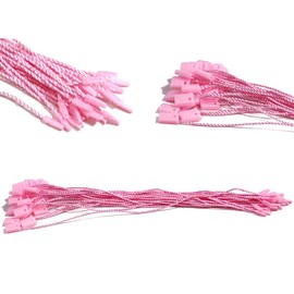 1000 PCS Hang Tag String Snap Lock Pin Loop Tie Fasteners,Polyester String Pink Hanging String Pink String Hang Tag String Fastener Hook Ties Easy and Fast to Attach