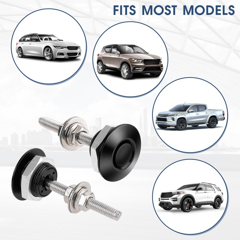 2 Pcs Quick Release Bumper Universal Aluminum Vehicle Hood Pins