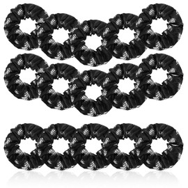 15Pcs Hair Scrunchies Volleyball Pattern Satin Hair Ties Sport Elastic Ties Bands Ponytail Holders Volleyball Hair Accessories for Girls Women Teams Gifts