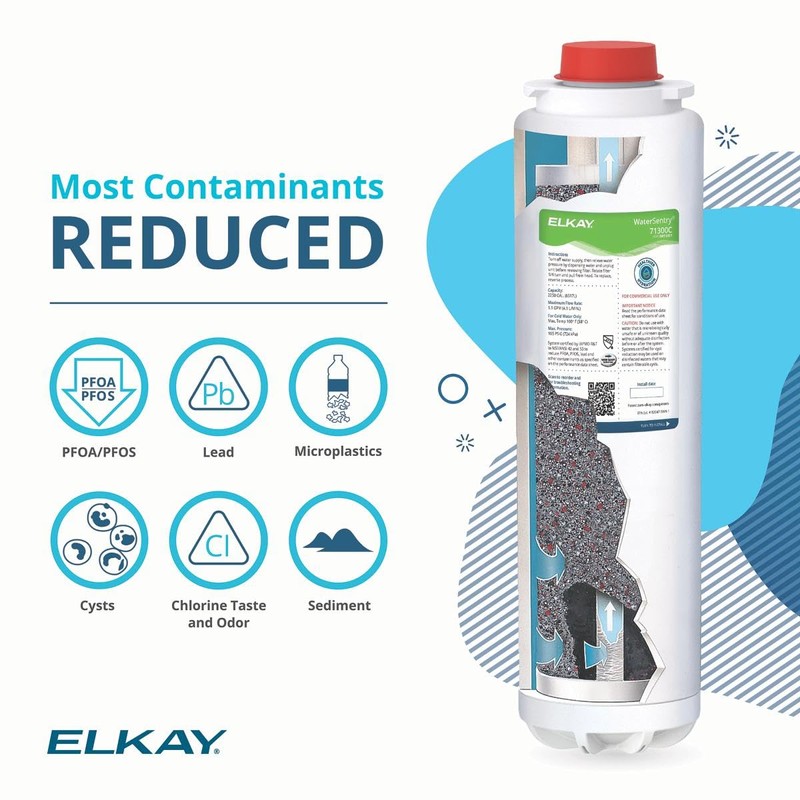 Elkay 71300C WaterSentry® PFOA/PFOS (PFAS) + Lead + Microplastics NSF/ANSI