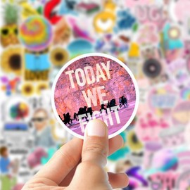 100 PCS Pink Yellow Themed Aesthetic Stickers Set for Laptop Water bottle Moto Bicycle Skateboard Luggage Phone Vinyl Decor Decals Stickers for Kids, Children, Teens, Girls, Boys