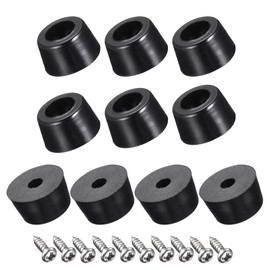 sourcing map 12mm W x 7mm H Round Rubber Bumper Feet, Stainless Steel Screws and Washer for Furniture, Electronics, Non-Slip 20pcs