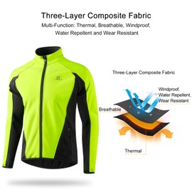 LAMEDA Cycling Bike Jackets for Men Winter Thermal Running Jacket Windproof Breathable Softshell Windbreaker