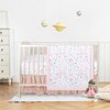 GFU Crib Bedding Set for Girls 4-Piece, Bow Baby Girl