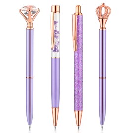 BESARME 4 Pcs Purple Pens for Women, Purple Gifts for Girls