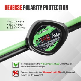 AWELTEC Jumper Cables 6 Gauge 16 Feet with Smart Safety Protector - Heavy Duty Battery Booster Cable with Reverse Polarity Protection, Carry Bag, Safety Gloves and Iron Brush Included(6AWG x 16FT)
