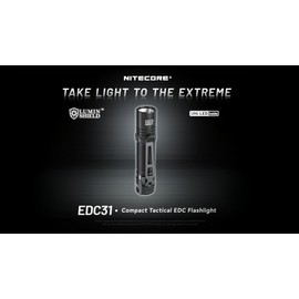 Nitecore EDC31 3500 Lumen USB Rechargeable LED Tactical EDC Flashlight with EdisonBright USB-C Charging Adapter