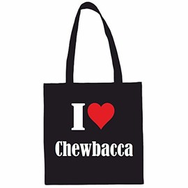 Reifen-Markt I Love Chewbacca Shopping Bag School Bag Gym Bag 38 x 42 cm in Black or White, black