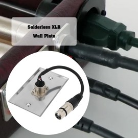 Micro Traders 11.4x7cm Stainless Steel Solderless XLR Wall Plate 1-Port XLR Wall Plate Female to Female Audio Wall Plate with 20CM Pigtail for Pro Audio Installation