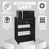 Kings Brand Furniture Dellow Microwave Cart with Storage Shelves and