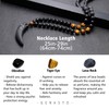 GENASTO Wolf Tooth Necklace Black Obsidian Stone Beads and Tiger