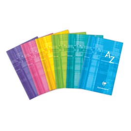 Clairefontaine 9589C Vocabulary Book / Address Book 7.5 x 12 cm with Hard Cover, 96 Sheets Squared 90 g, Cardboard Cover is Laminated and Glossy, Assorted Colours, Pack of 1