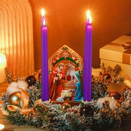 Nativity Advent Decorations Advent Candle Holder Nativity Advent Candlestick Holy Family Candle Holder Nativity Scene with Arch Candle Holder Religious Decors for Christmas Supplies (Multicolor)