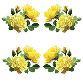 Yellow Roses Kitchen Stand Mixer Appliance Decal Front/Back Vinyl Decal Set - Full Color