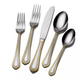 Mikasa Regent Bead Gold 18/10 Stainless Steel 5-piece Flatware Set