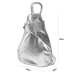 SH Leder Pamela G2517 Lightweight Genuine Leather Women's Backpack City Backpack Daypack in Grained Cowhide Leather 29 x 34 cm, beige