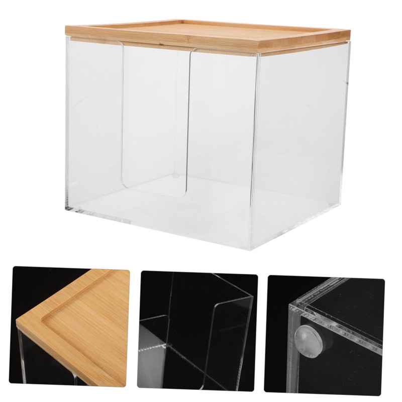 FRCOLOR Clear Acrylic Tissue Box Holder Stylish Face Towel Storage